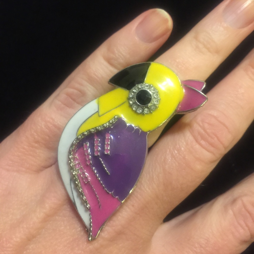 Polly Parrot Enamel Ring